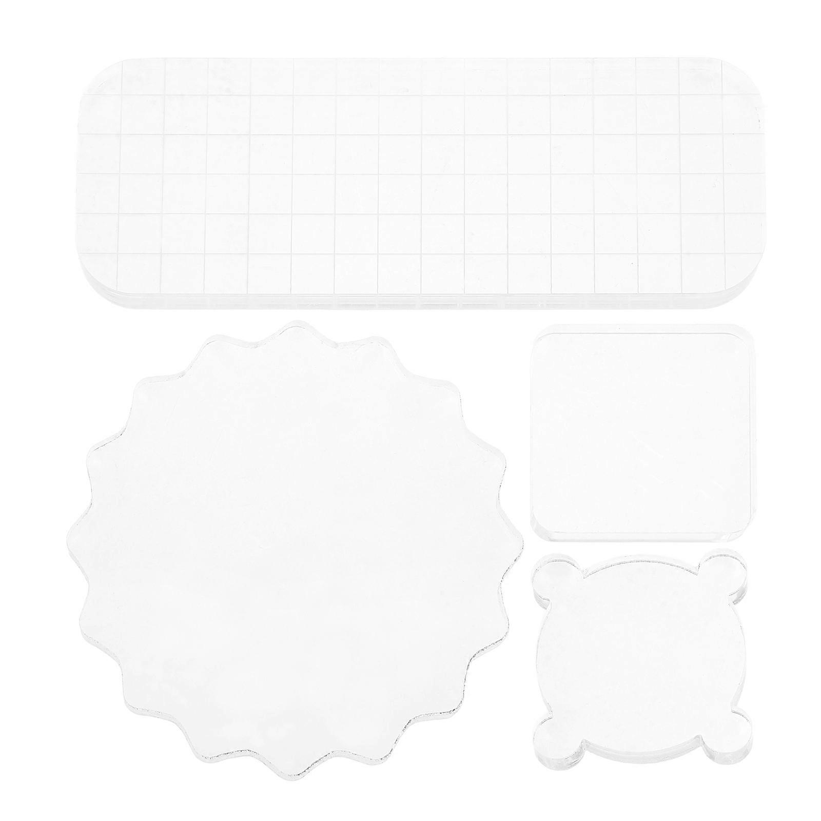 Transparent Seal Stamp Acrylic Block Diy Projects Card Making 4Set