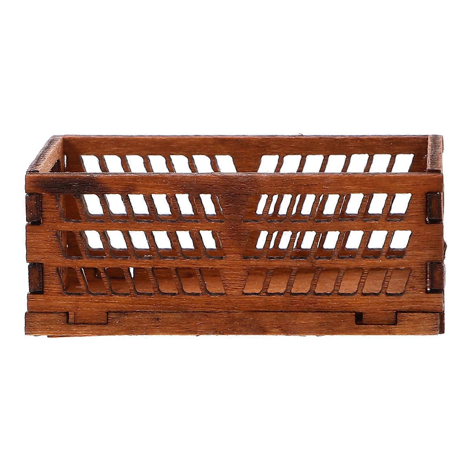 Miniature Storage Baskets Mini House Toy Wooden For DIY Micro Scene Decoration Craft Enthusiasts 1Pack