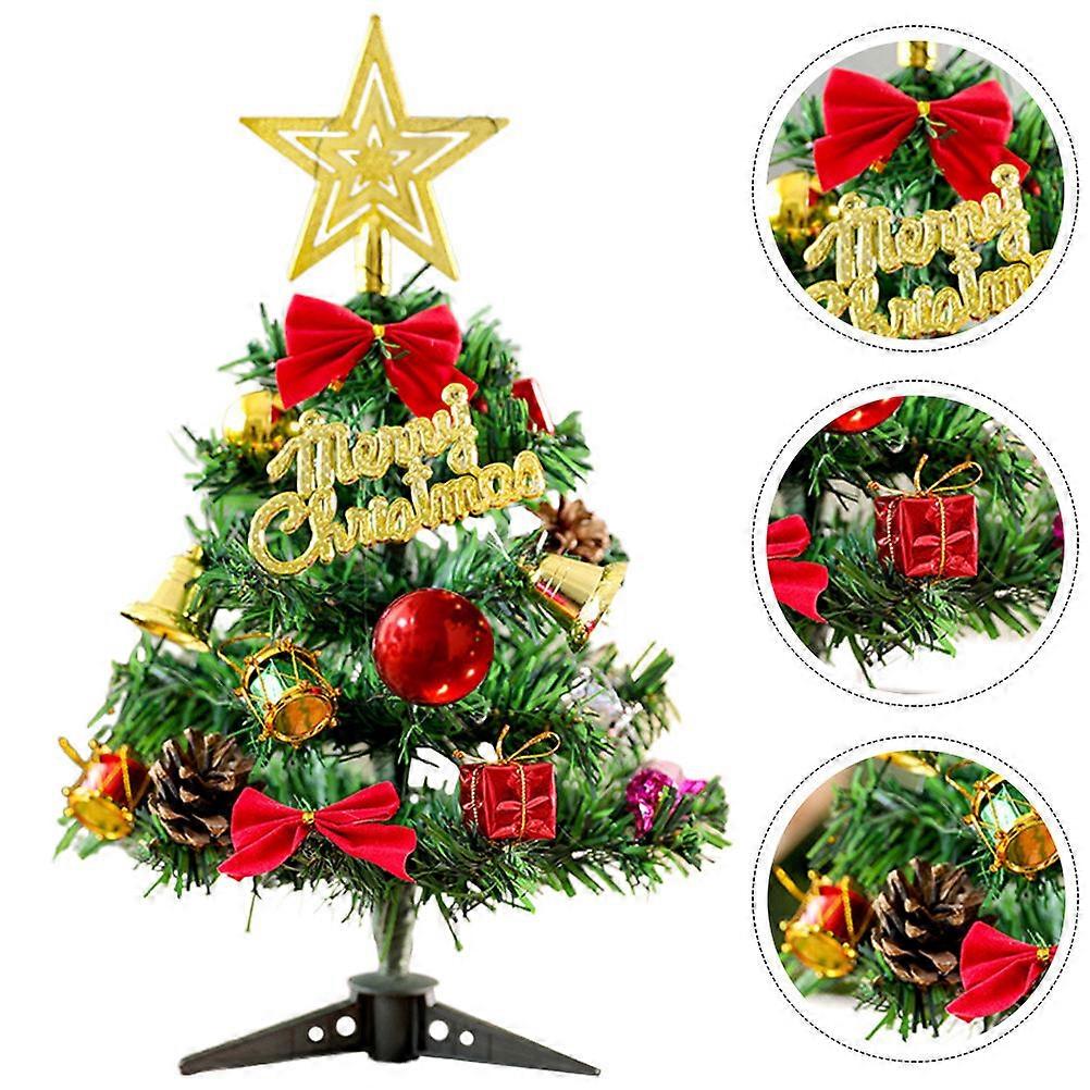 Mini Xmas Tree Set 1Set Multi Color PVC Festive Anywhere Decor for Christmas