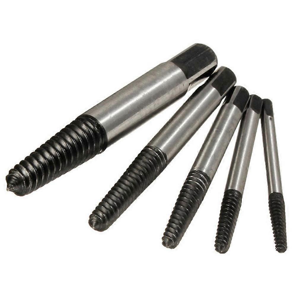 Damaged Screw Extractor Screw Extractor for DIY Enthusiasts Silver Work on Wood and Machine Screws 5Pcs
