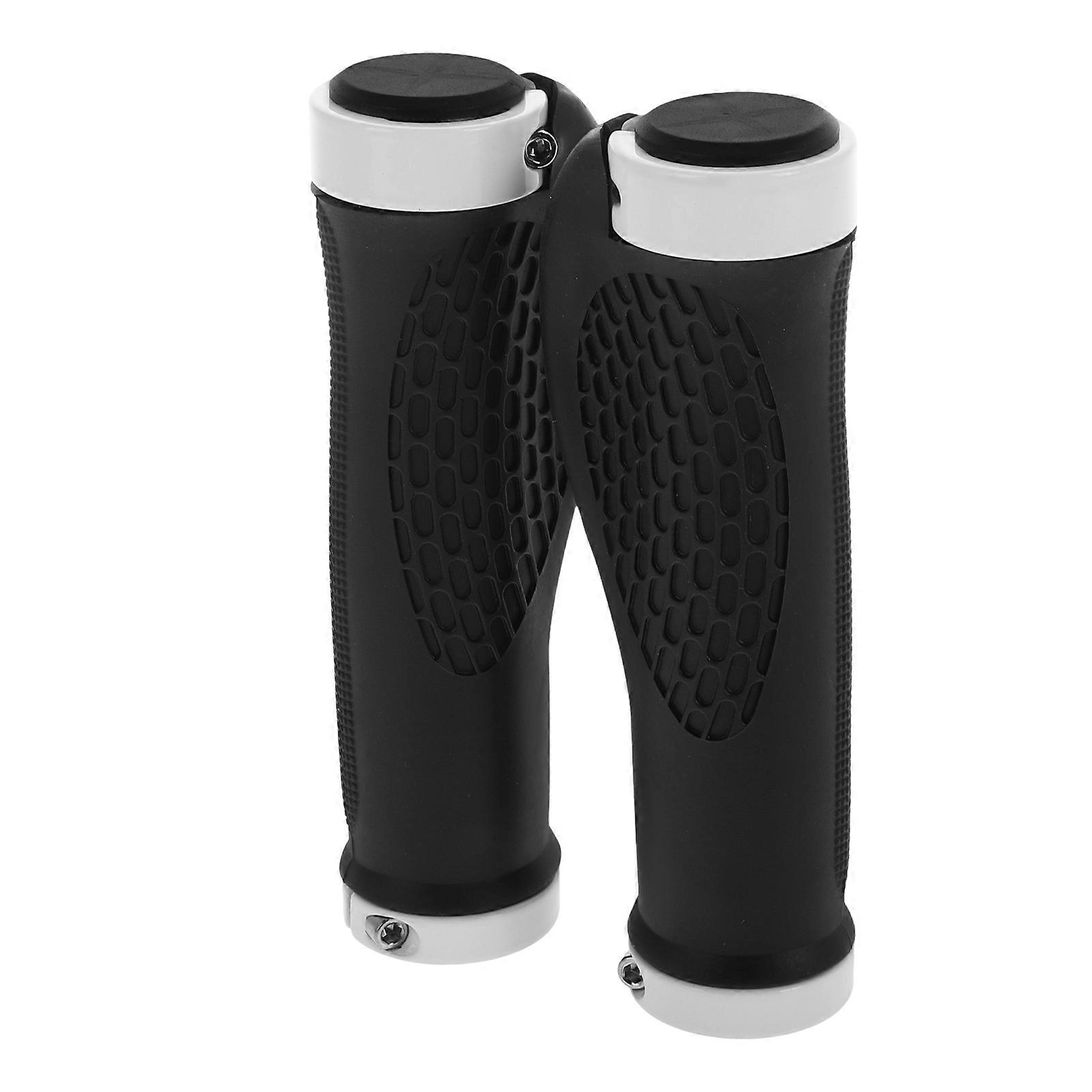Ergonomic Locking Bike Handlebar Grips – Secure, Comfortable Covers for Mountain Bikes & Scooters, Easy Installation, Reduces Hand Fatigue, White