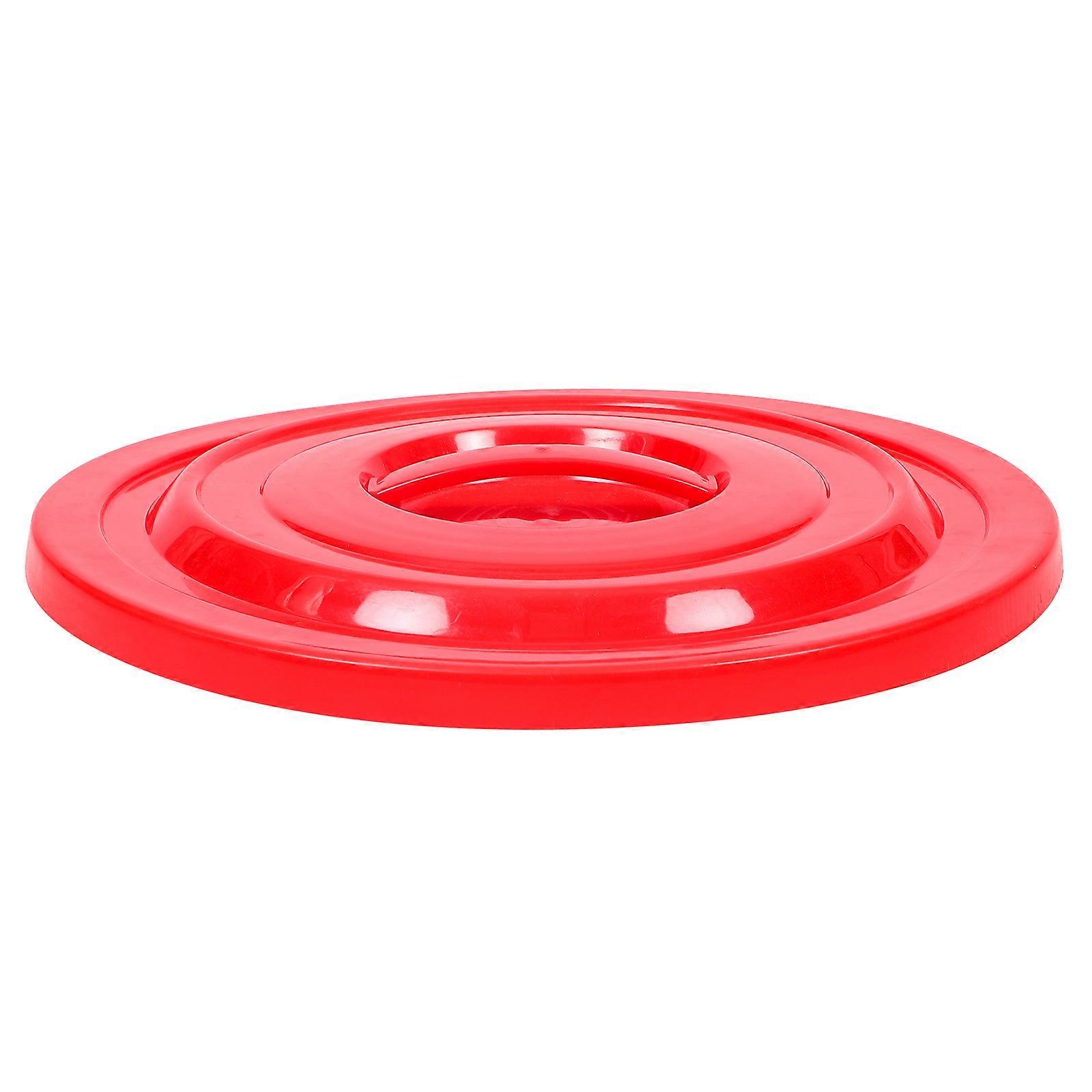 Trash Bin Lid Replacement Plastic Waste Bin Cover For Outdoor Use Red 16.1x16.1x0.8In Garbage Containment 1Pack