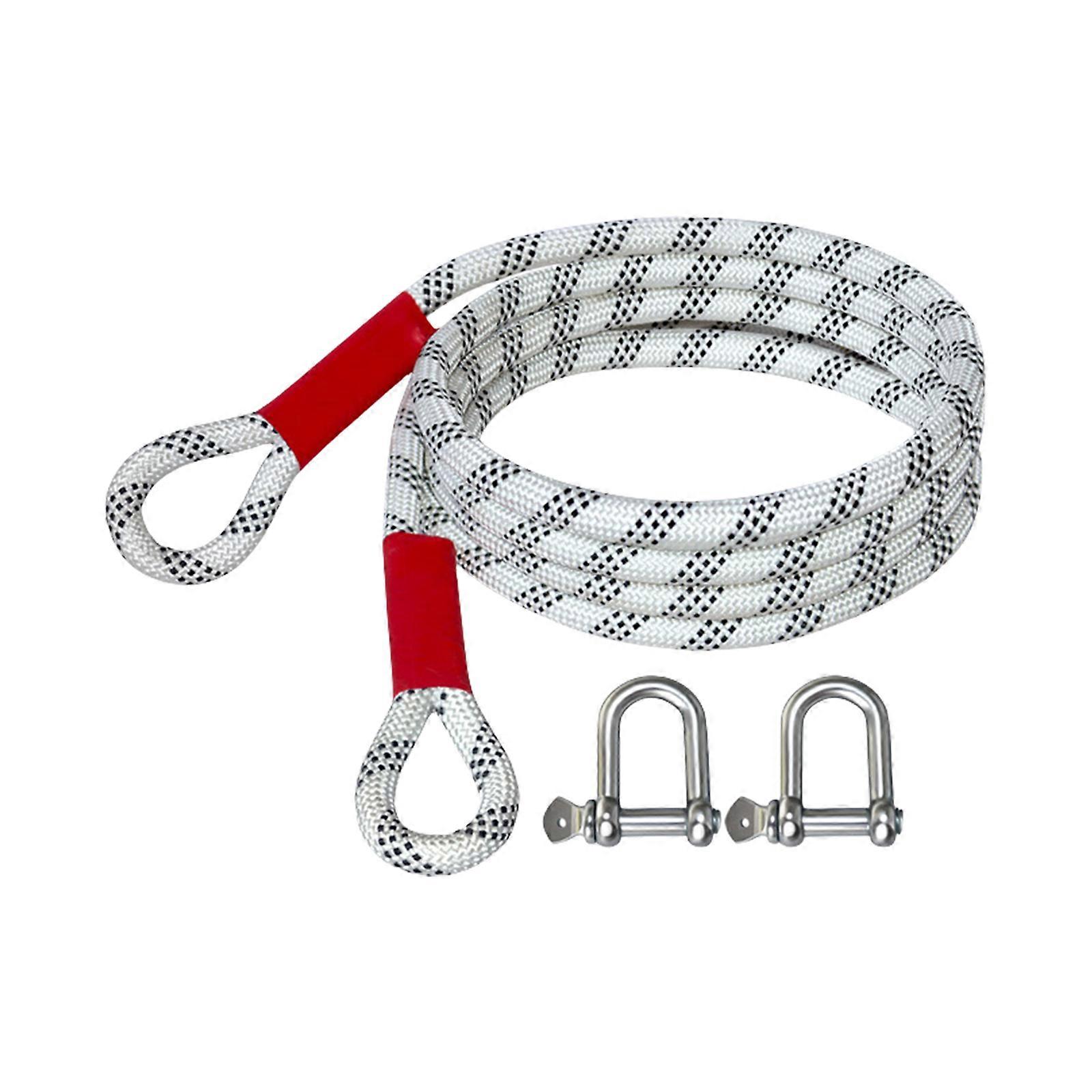 Heavy Duty Nylon Tow Strap with Reinforced Metal Hooks & Reflective Safety Strips Towing Rope set for Vehicle Recovery