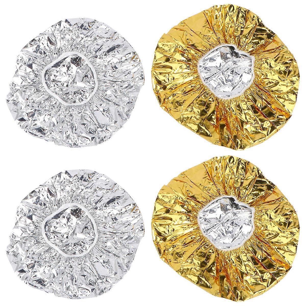 Cappuccio termico per capelli colore argento dorato impermeabile 4 pezzi