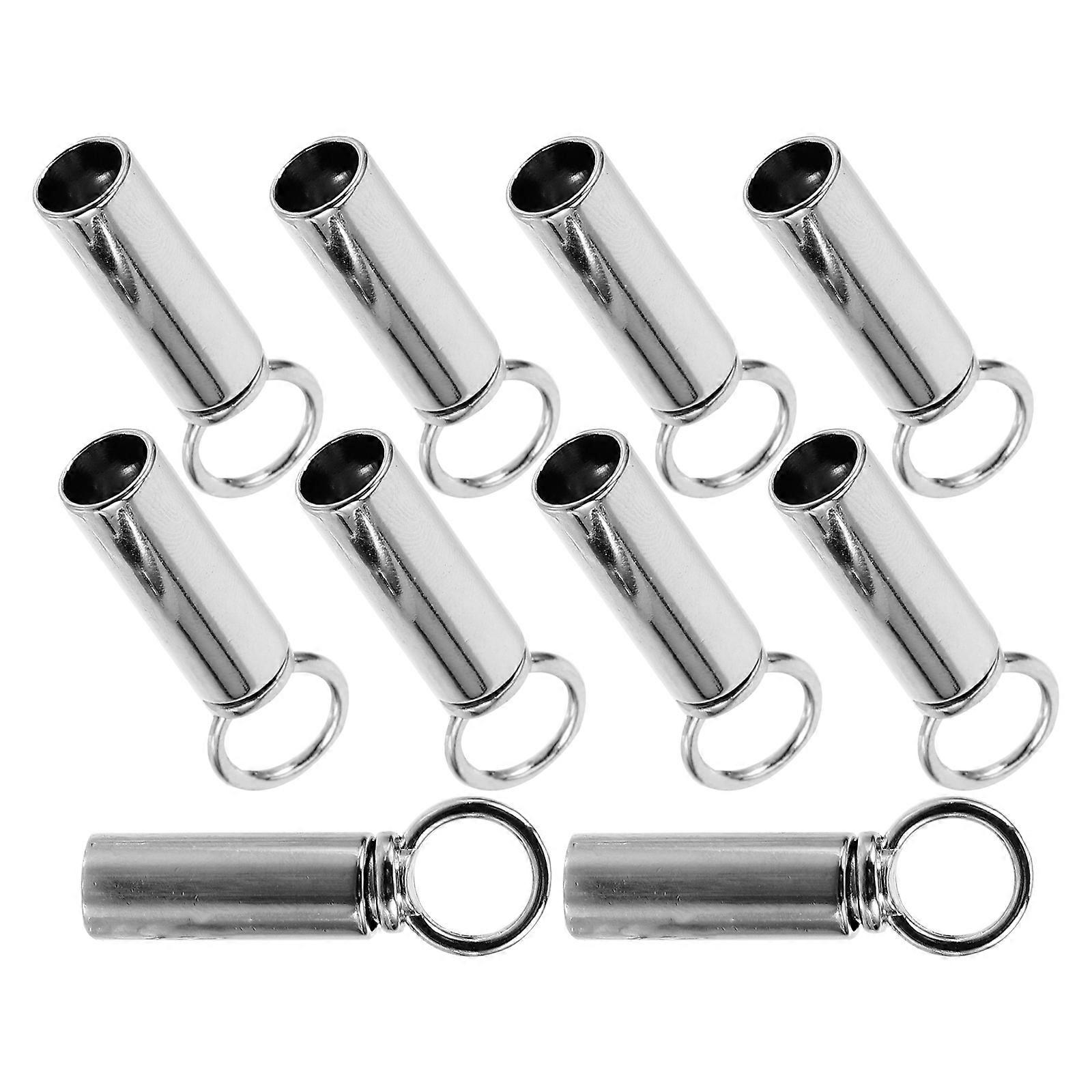 Shoe String End Caps Drawstring End Cap Diy Projects Clothing Decoration Silver 3.00X1.00X0.60Cm Bell-Shaped 10 Sets