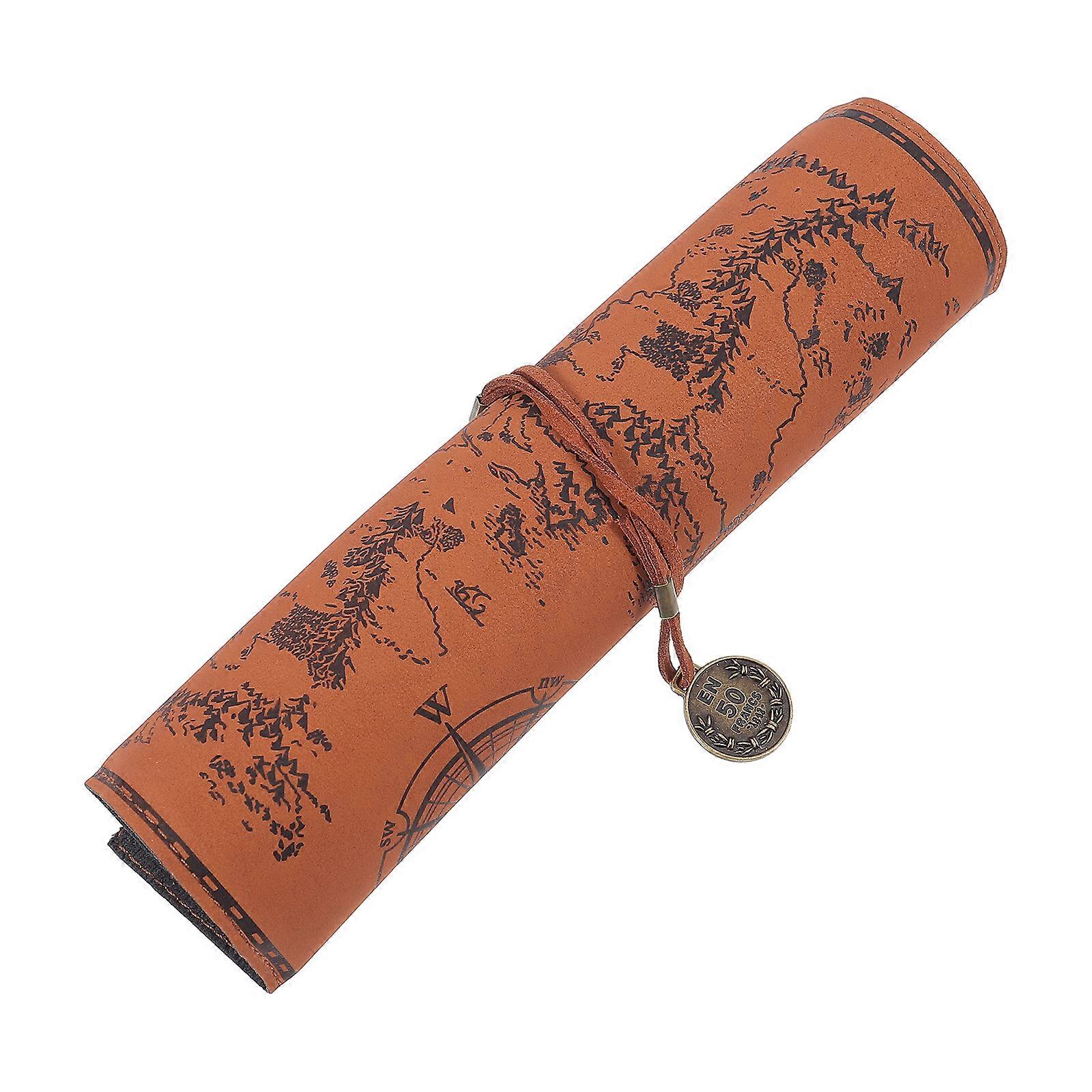 Pen Packaging Bags Smooth Cover Storage Pouch Rectangular Writing Tool Storage Light Coffee 1Pack