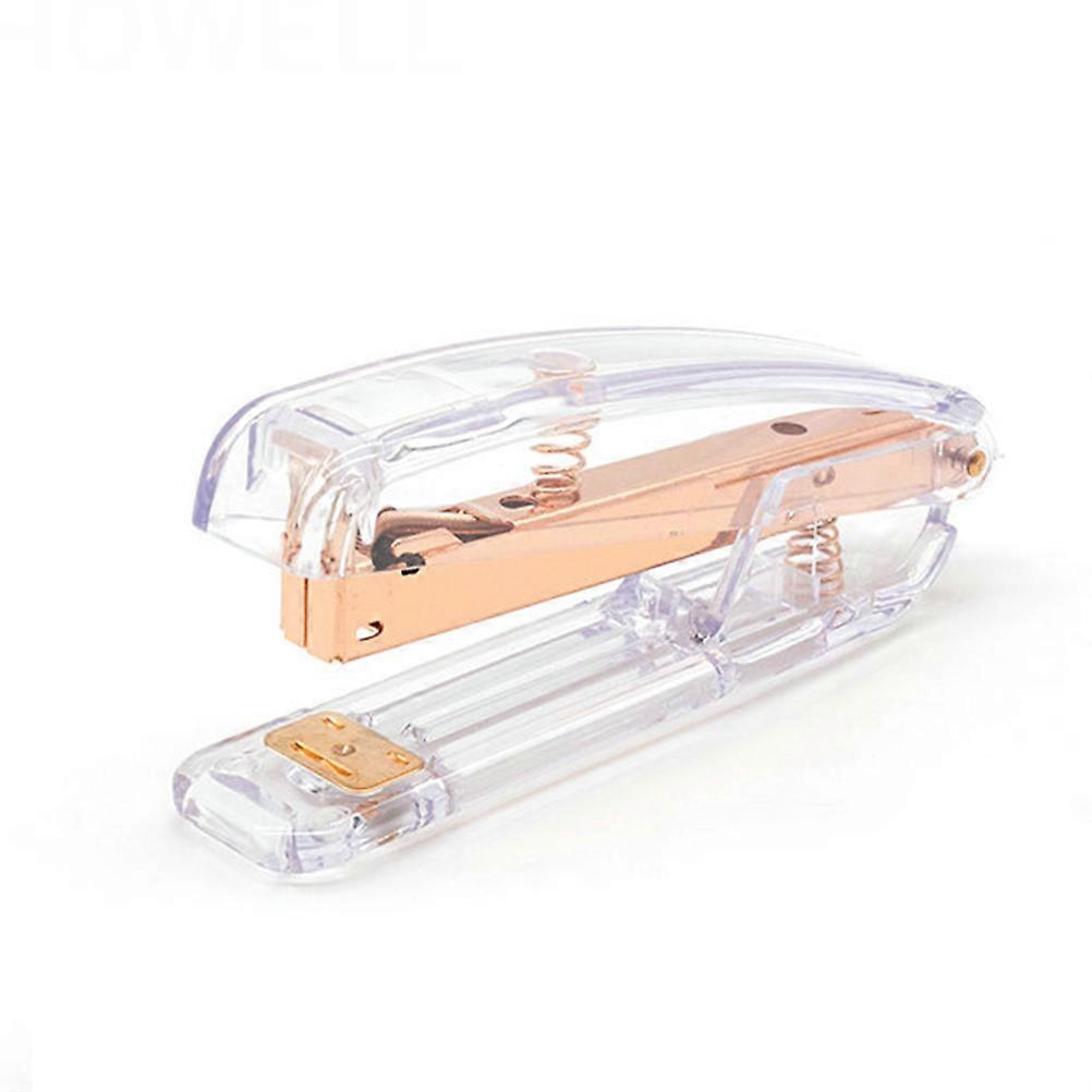 Aesthetic Stationery Rose Gold Desktop Stapler Classic Modern Design 16x6.4x3.5cm 1Pack For present Giving