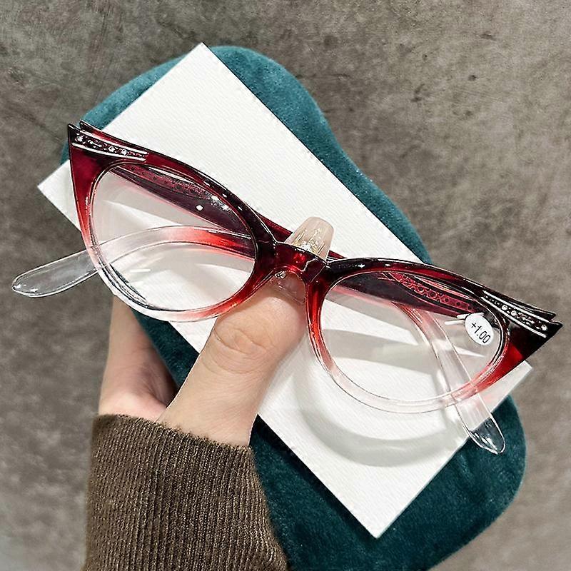 Luxury Diamond Presbyopia Eyeglasses with Diopter Unisex Women Men's Hyperopia Glasses Blue Light Blocking Reading Plus Glasses