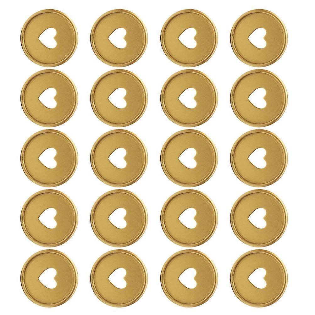 Binding For Loose Leaf Binder Discs Golden Color Hollow Heart Shape For Notebook Planner 20Pcs