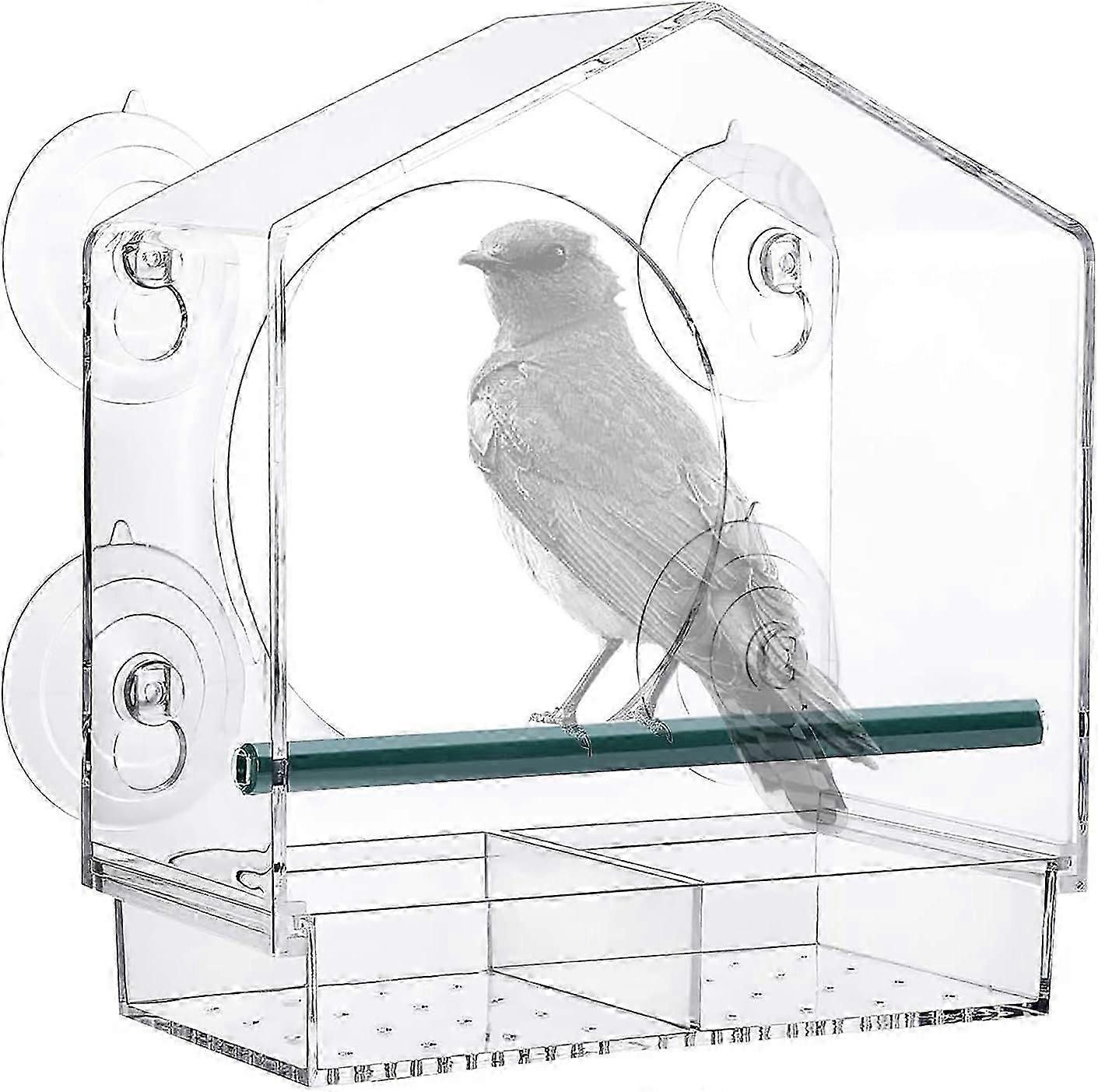 Strong Suction Window Bird Feeder House - Large Capacity Feeder for Small Wild Birds