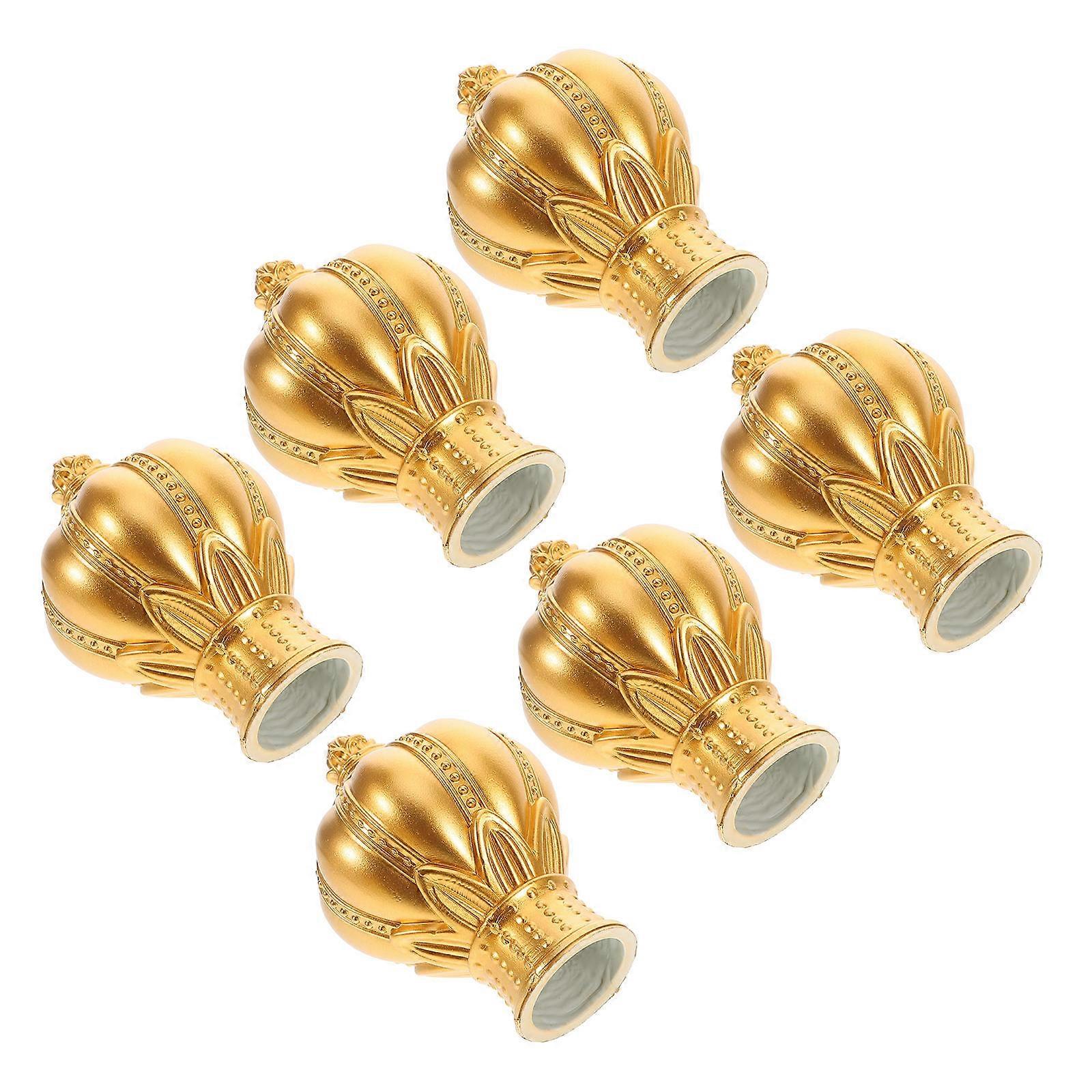 6pcs Replacement Finials for Curtain Rods Secure Fit, Elegant Design, Decorative End Stoppers for Windows Curtains Home Decor Accessory