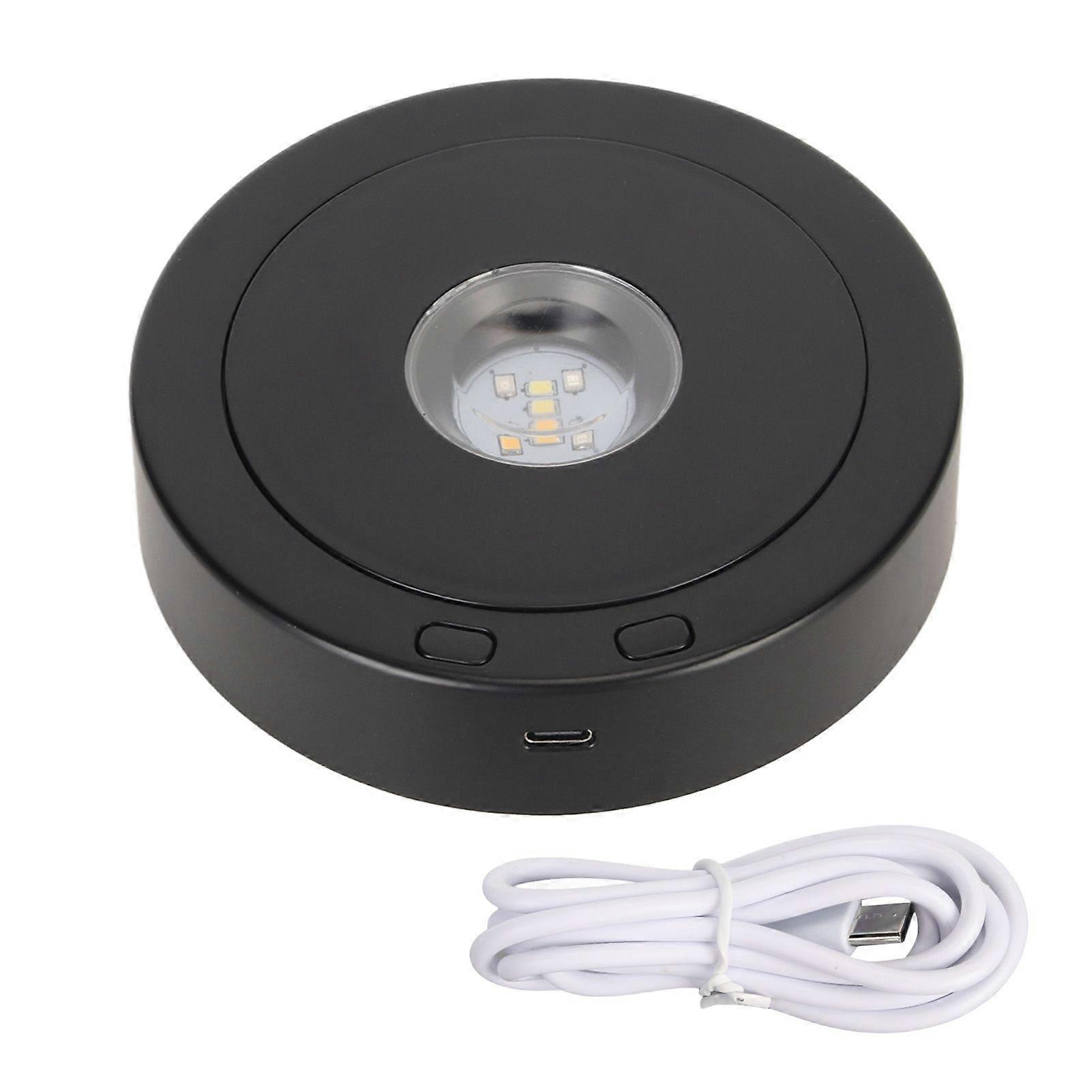 2025 Latest Model LED Rotating Display Base Black 360 Degrees 80s Circle