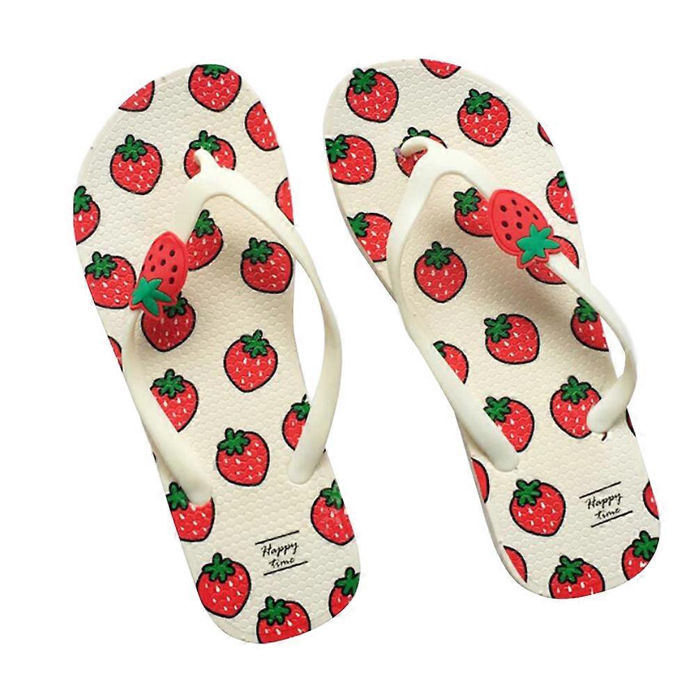 Cool Breathable Slipper with Fruit Slides Design for Indoor Use Red Size 40 1 Pair