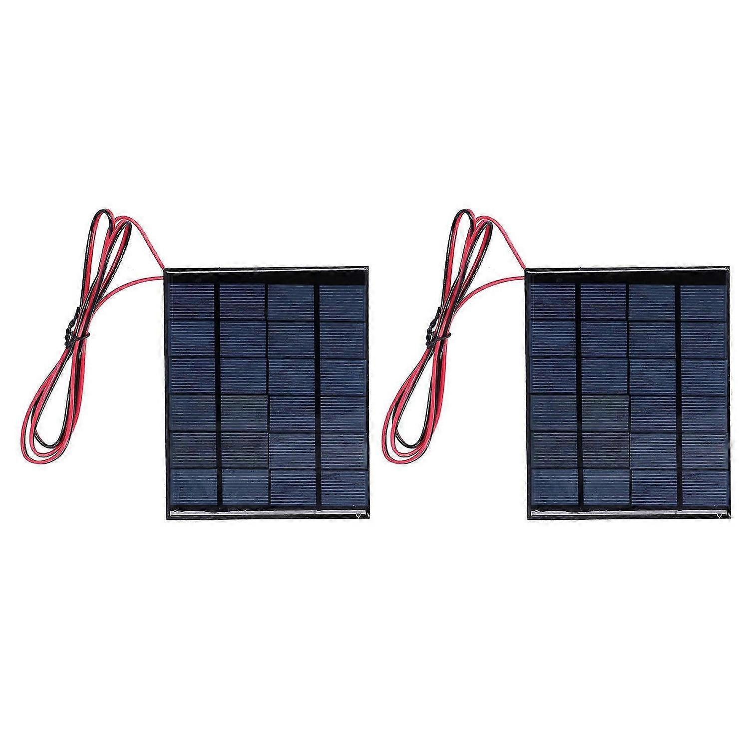 2Pcs Mini Solar Power Module Epoxy Panel with 100cm Cable Electronic Accessories DC 6V 2W