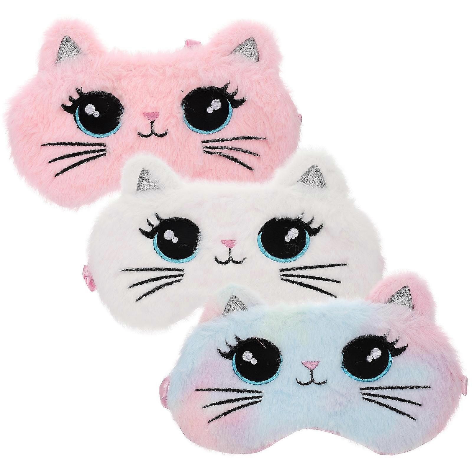 3pcs Soft Cartoon Eye Masks for Light Blocking Sleep, Naps, and Relaxation – Breathable Design