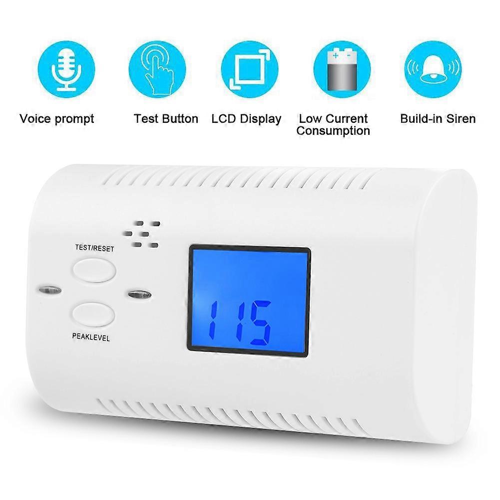 DC9V Voice Prompt Carbon Monoxide CO Alarm Monitor Detector for Home Security