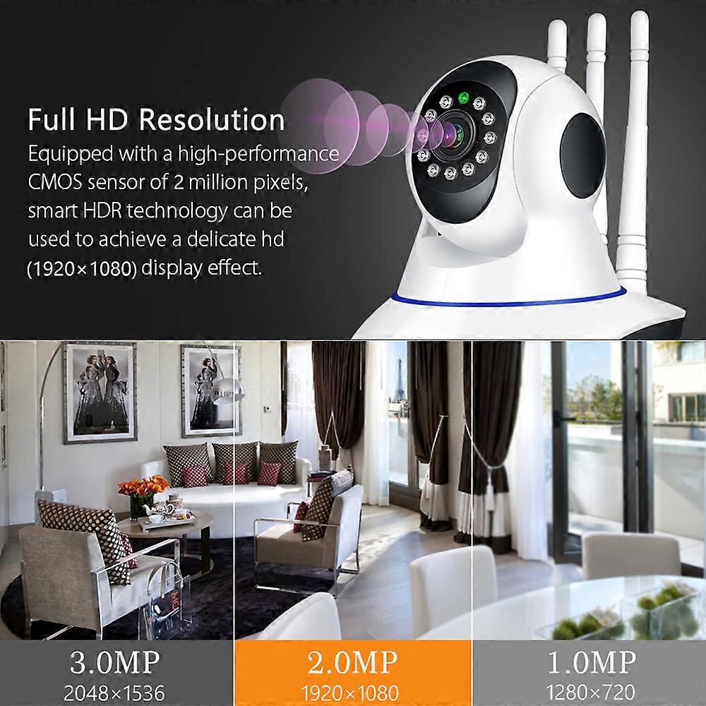 1080P Home Security 2MP Wireless WiFi PTZ Surveillance Camera Baby Monitor Support Night Vision Two-way o Motion Detection Remote Access