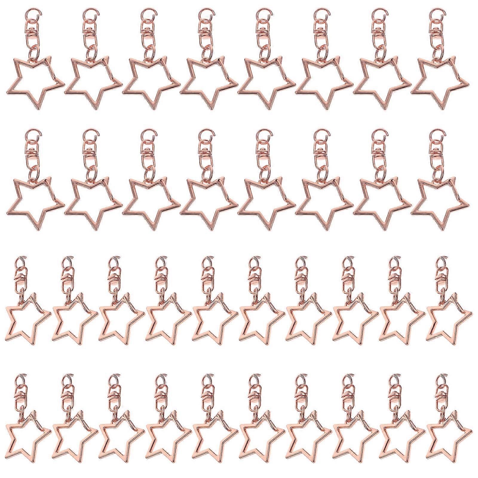 Swivel Metal Hooks Star Shaped Buckle Secure Keys for DIY Crafts 60Pcs
