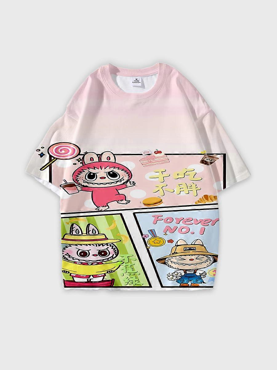 T-shirt round neck Pattern loose short sleeve JW6404