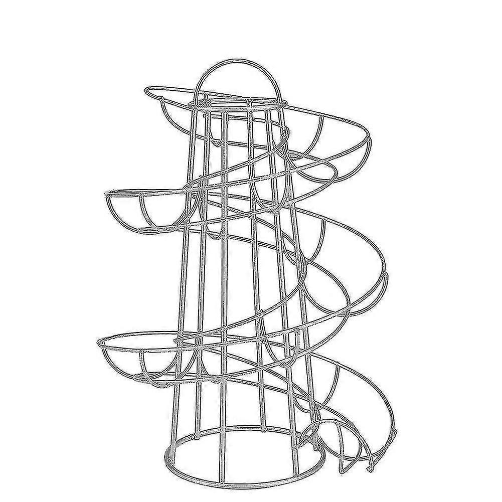 Modern Spiraling Egg Holder Stand & Dispenser - Space-Saving Storage Rack for Kitchen Organization and Convenience
