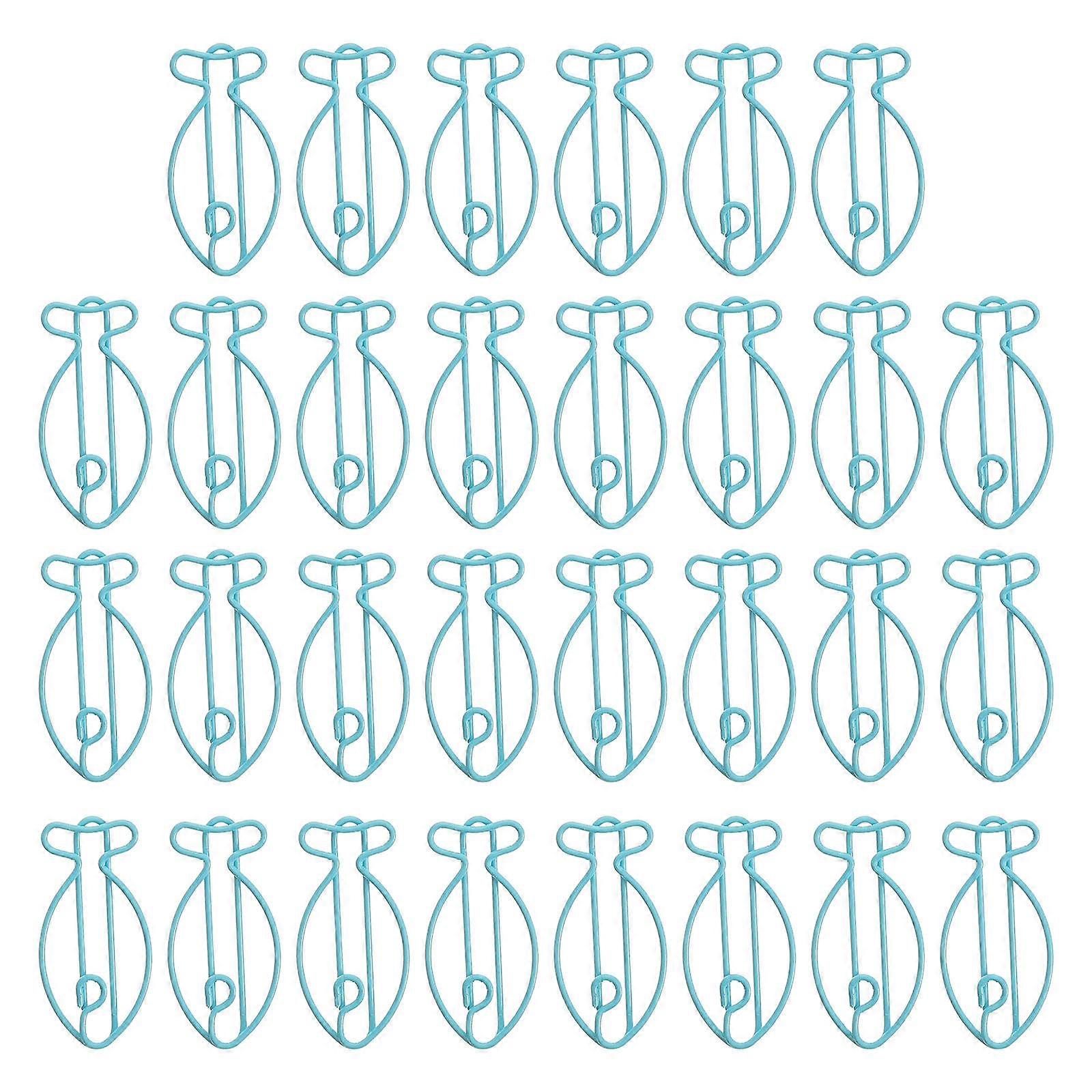Creative Fish Shaped Paper Clips Metal Document Organization Office Work Home Office 30Pcs