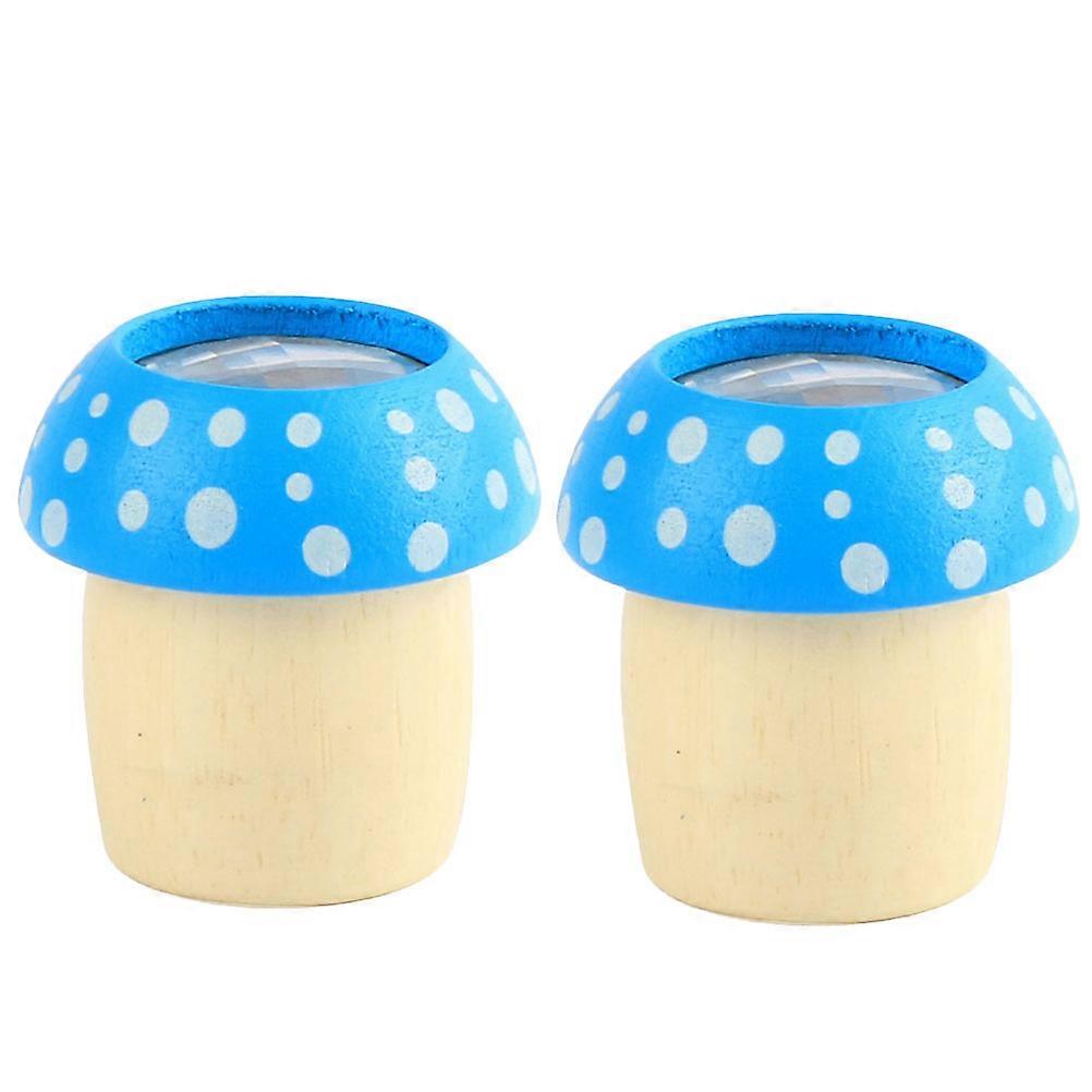 Mini Kaleidoscope Educational Prop Blue Mushroom Shape Synthetic Material Inspire Imagination 2Pcs