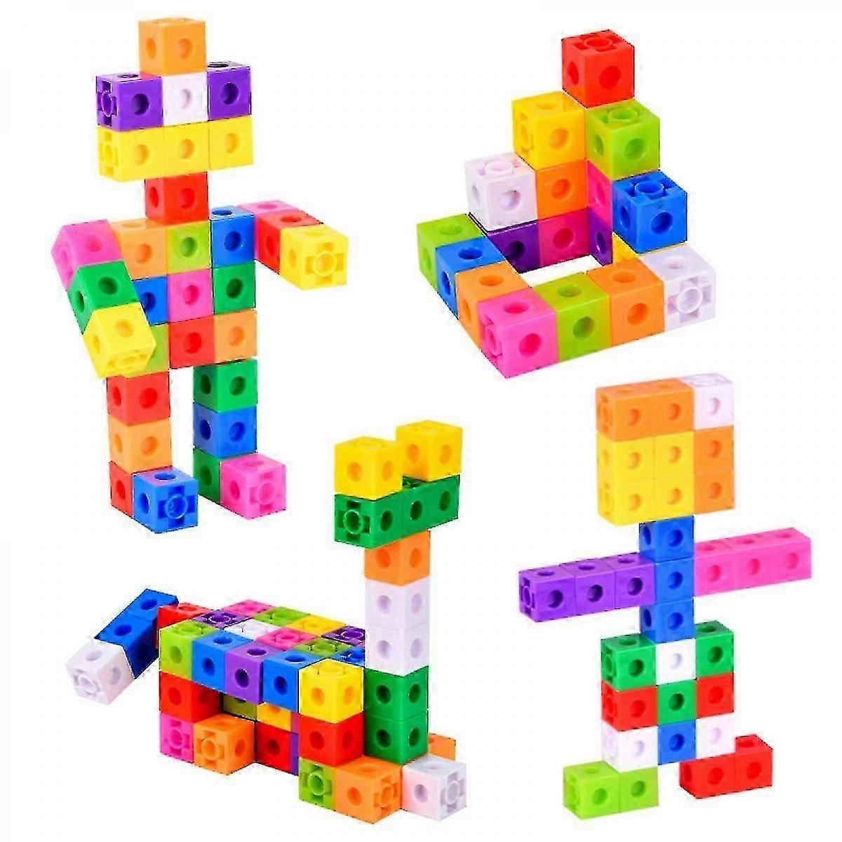 Linking Cubes Math Manipulatives for Construction & Early Learning - Educational Toy for Preschoolers 3+ & Elementary Students