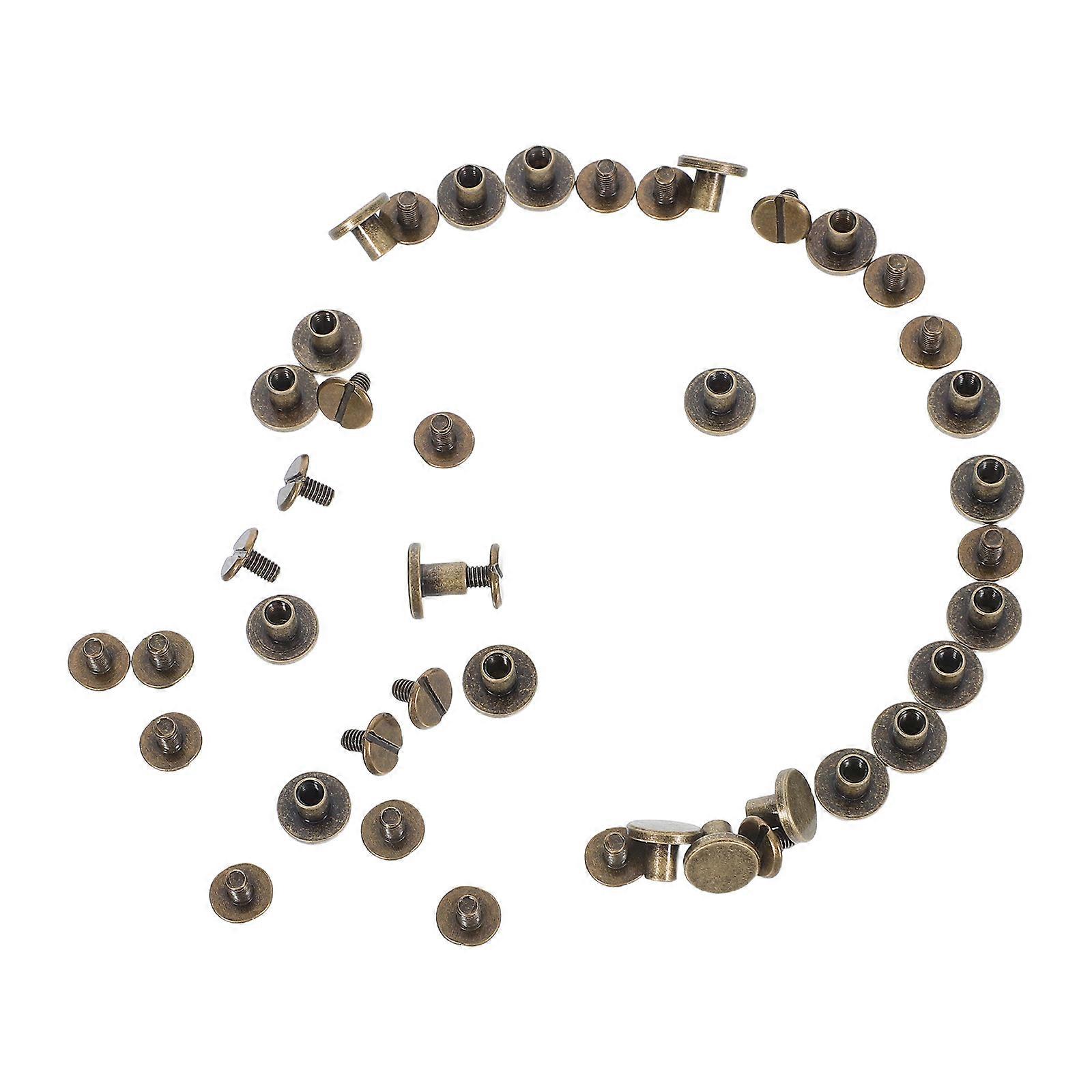 20pcs Rivets for Craft, Book Binding Screws, Nail Rivets for Scrapbook Photo Album Assembly, Portable User Friendly Design, Bronze