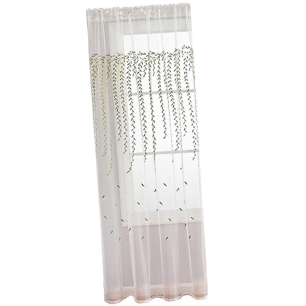 Sheer Curtains Wicker Pattern Window Balcony Room Partition 200x100cm Polyester 1Set