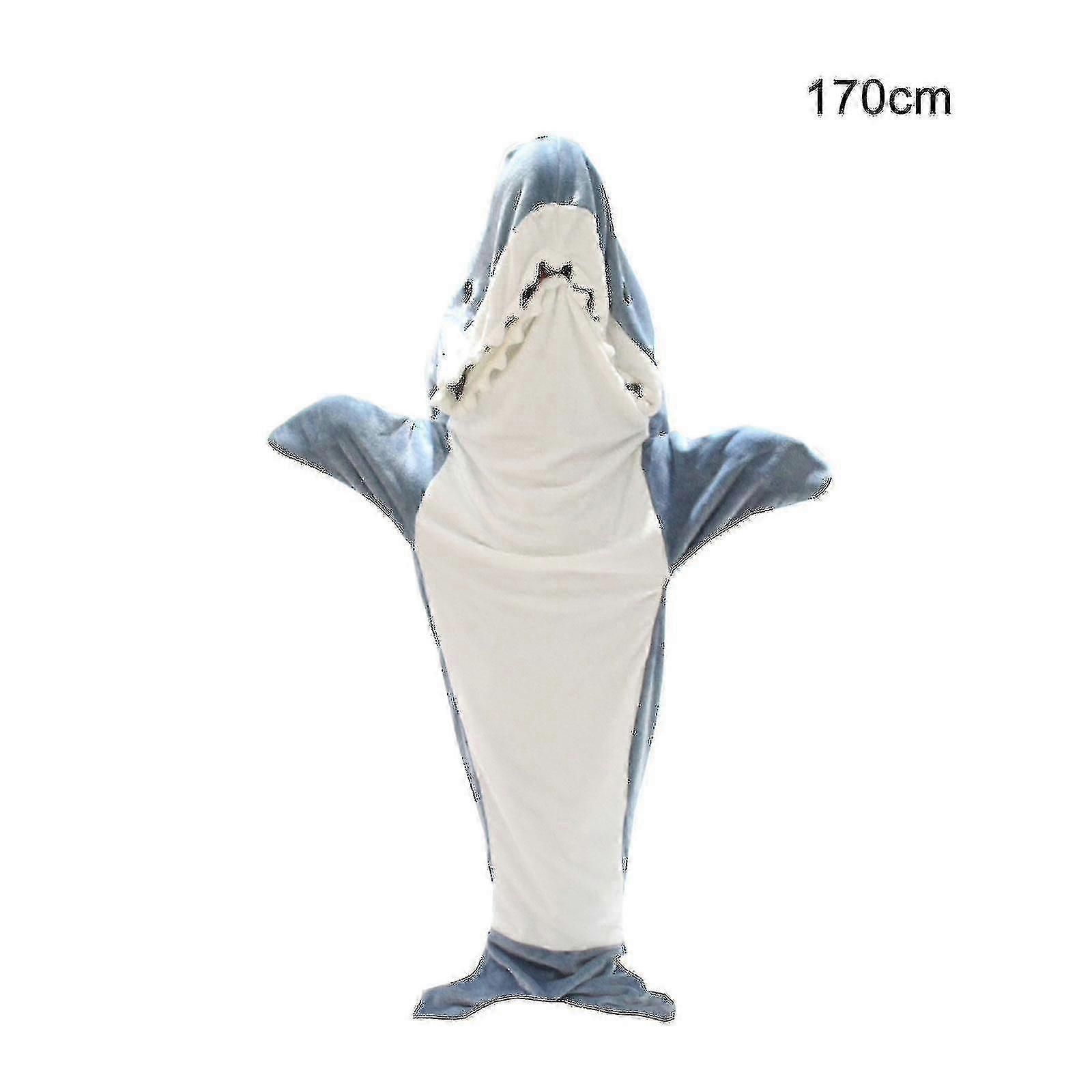 Kuscheliger Flanell Shark Onesie Blanket Hoodie für Erwachsene - Super Soft Wearable Schlafsack