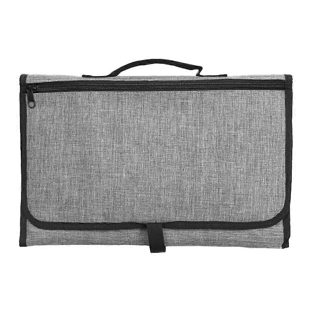 Travel Changing Mat - Portable Foldable Waterproof Baby Changing Mat for Newborns and Toddlers, Grey Color for Home and Outdoor Use