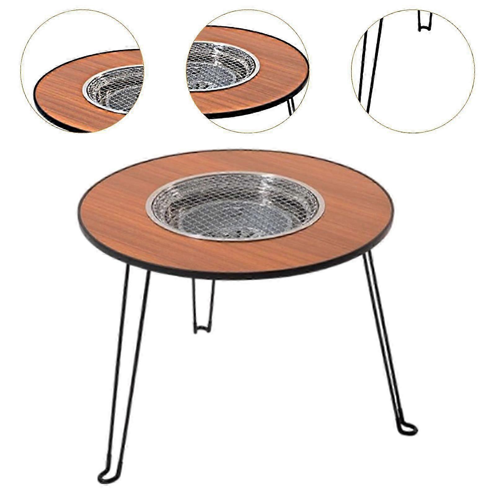 Camping Fire Pit Table Portable Folding Firepit Table for Yard Travel Garden