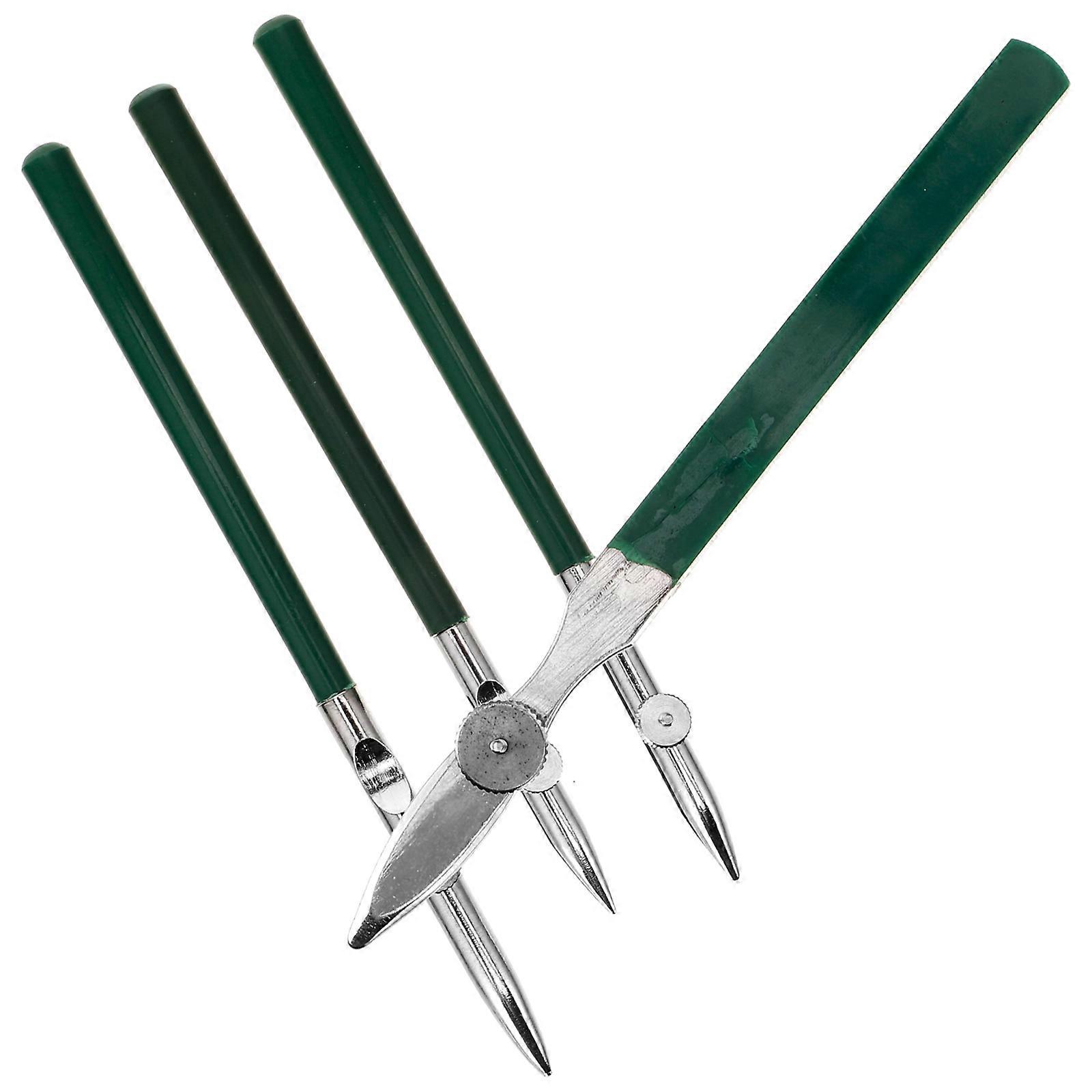 4Pcs Adjustable Art Ruling Pens for Drawing with Durable Tips Ergonomic Handle Green Plastic Iron
