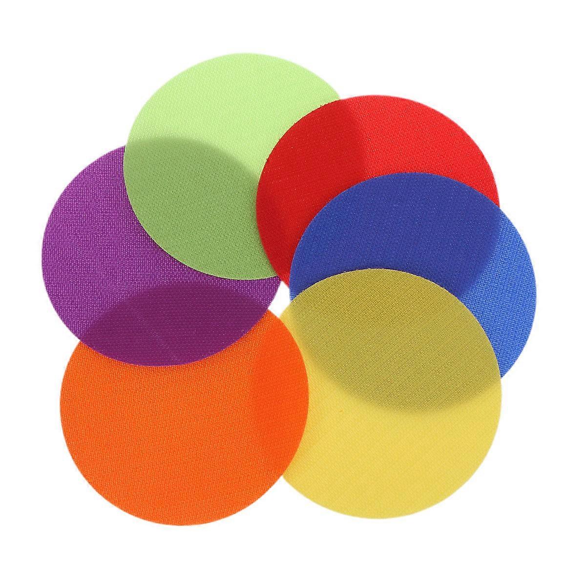 Nylon Circular Sticker for Kids Trainning Games Assorted Color Carpet Marker Sticker 6 Pcs