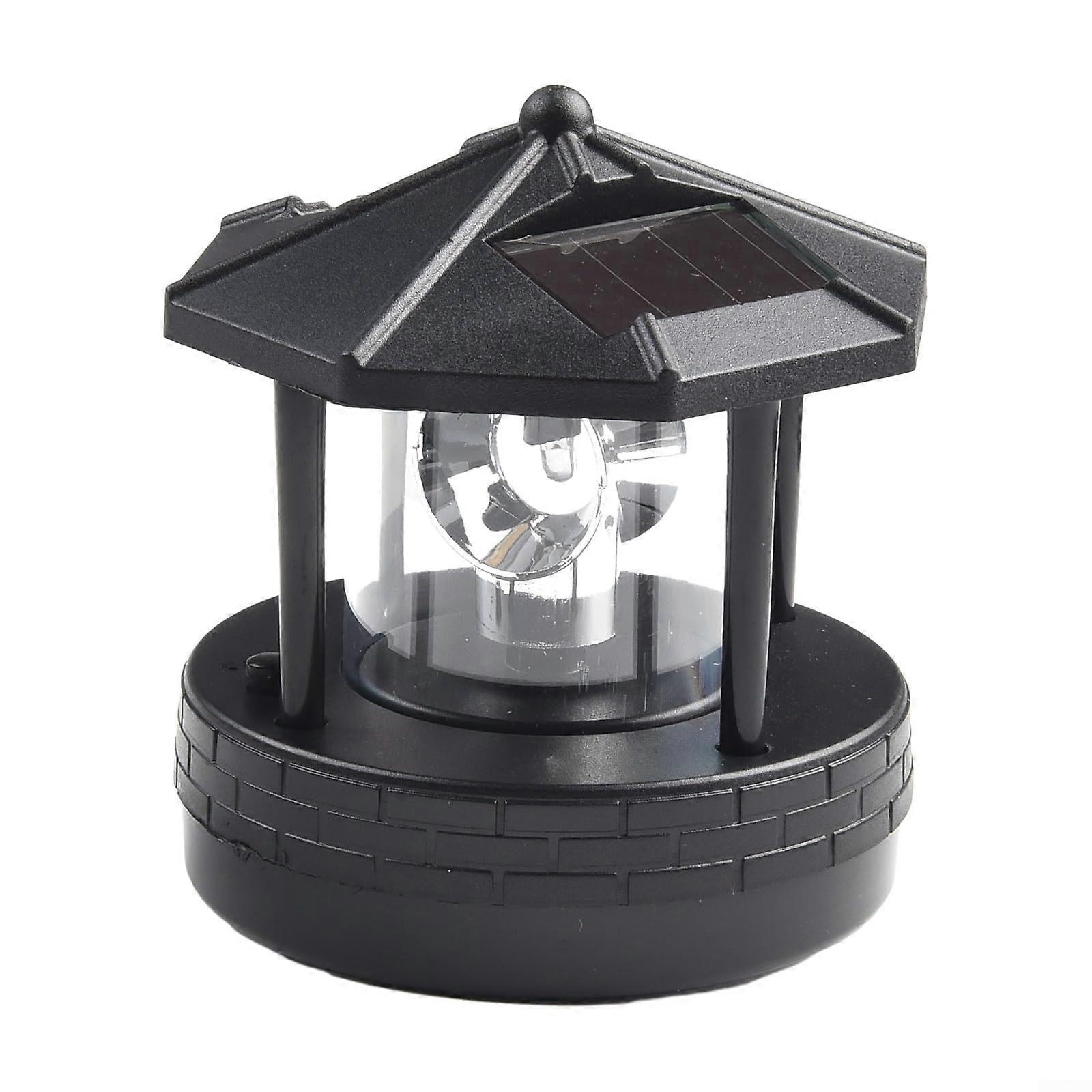 Brighten Your Yard Rotating Waterproof Solar Lighthouse Garden Lights with Energy Efficient LEDs (Black)