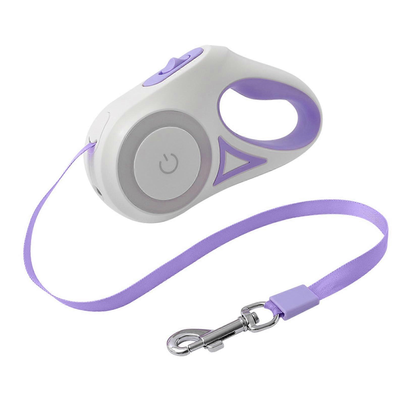 Extendable Dog Lead for Medium Dogs and Cats, Durable Pet Leash with LED Torch, Charging Port, and RGB Touch Light
