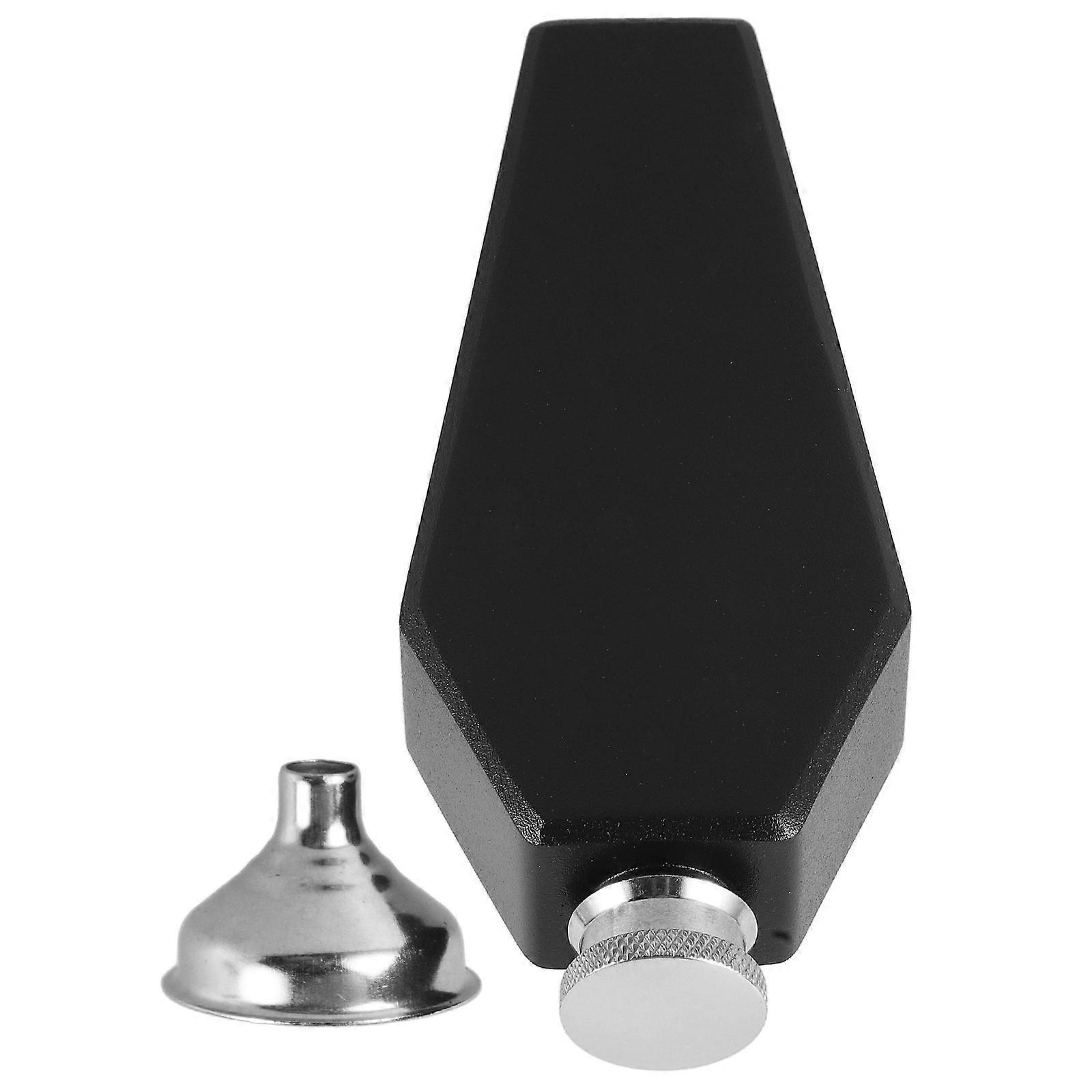 Stainless Steel Halloween Coffin Flask with Funnel Gothic Pocket Flagon for Whiskey, Wine Unique Spooky Design for Themed Parties