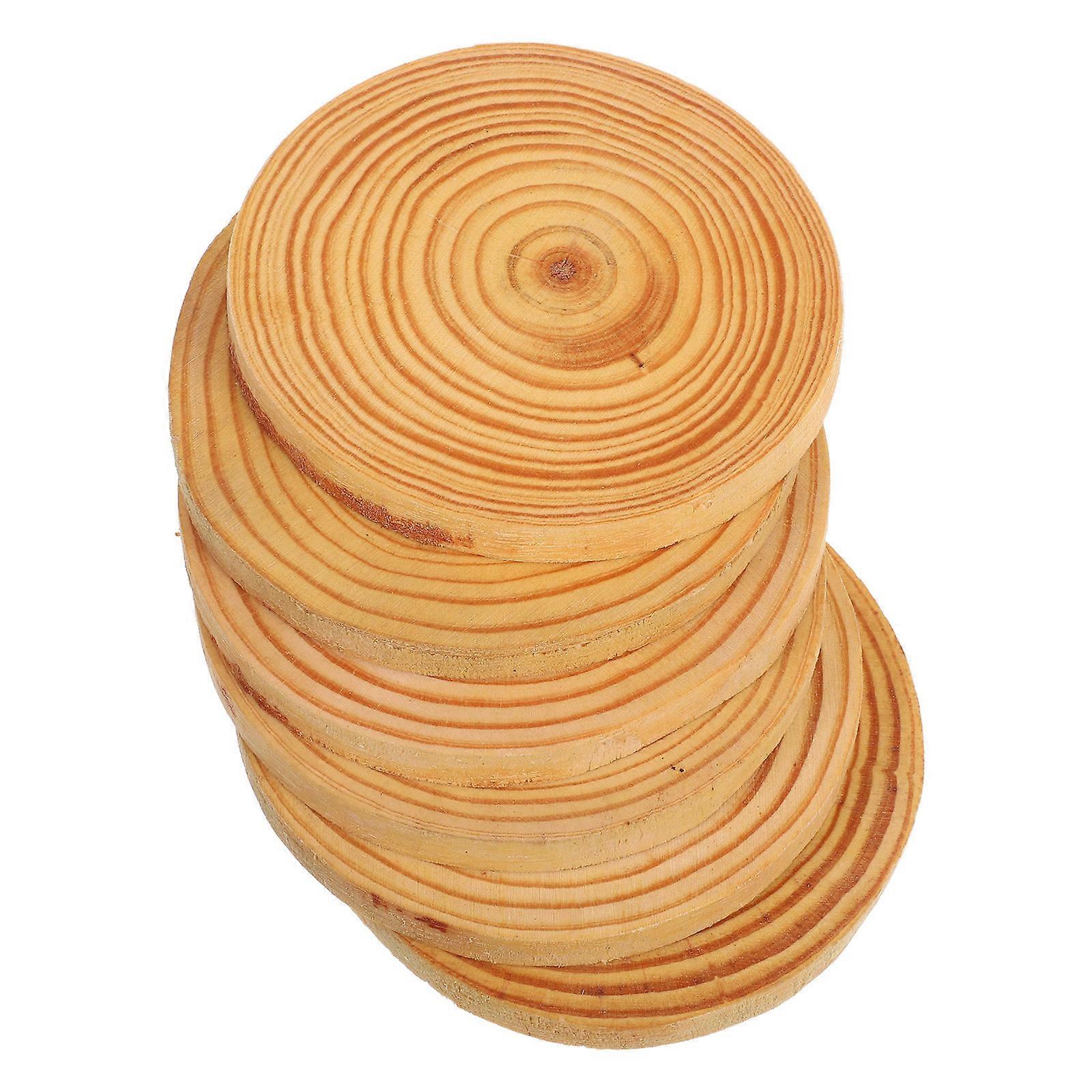 6pcs Unfinished Wood Round Coasters for Painting Natural Wood Circles for DIY Crafts Projects 4.3" X 0.4"