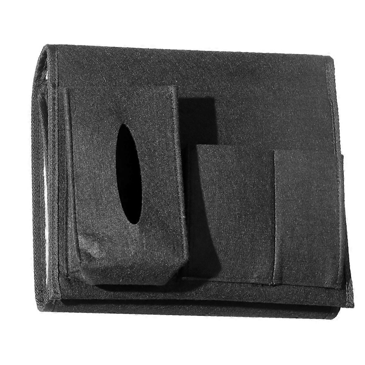Black Hanging Bag for Sofa Bedside Storage Made of Nonwovens Large Capacity Tidy 12.5x8.5x20 inches
