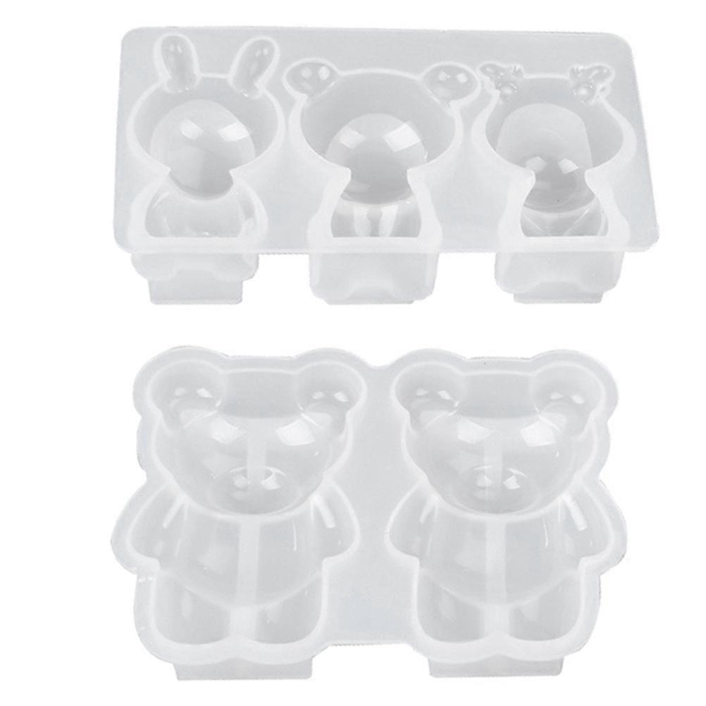 Silicone Baking Mold Set for DIY Crafts and Desserts White Flexibility 2pcs