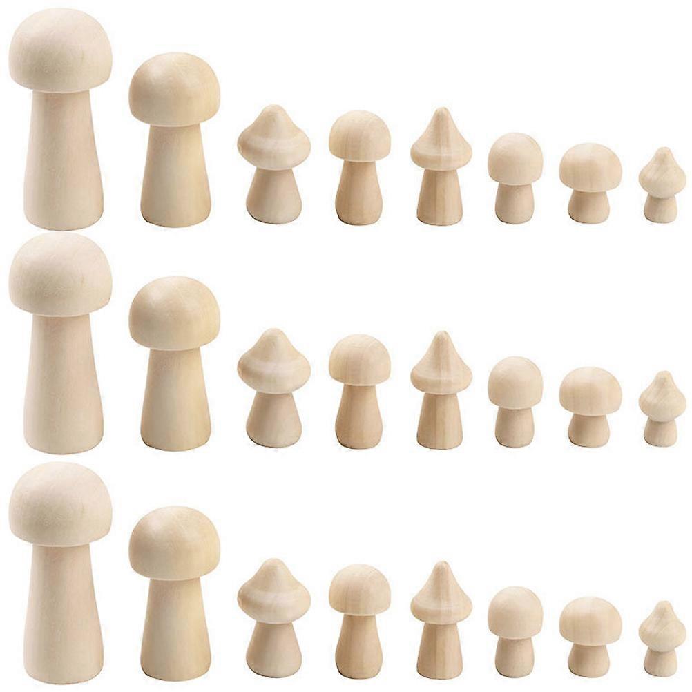 1 Box DIY Wooden Mushroom Crafts Painting Mushroom Models Blank Mushroom Crafts