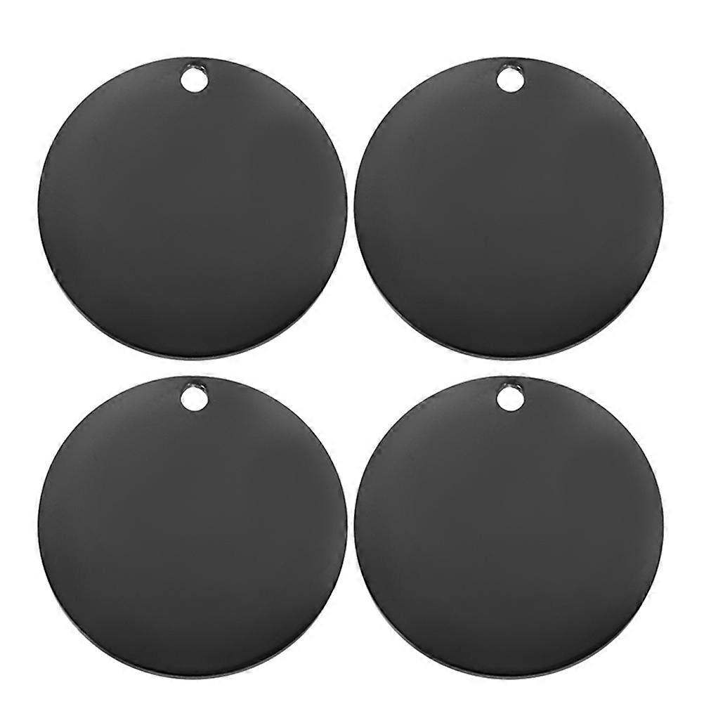 4pcs Round Stainless Steel Blank Stamping Tags Discs for Dog Tags, Jewelry Making, DIY Crafts & Engraving Names and Information