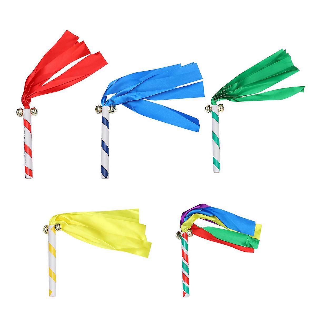 Cheerleading Pom Poms Made of Durable PVC with Knitted Handles for Sports Events and Cheering 5pcs Assorted Color