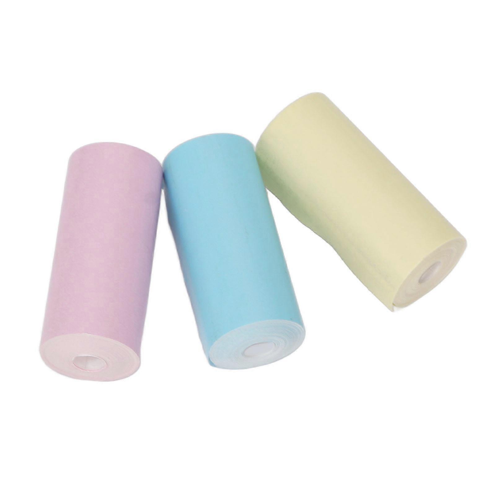 9 Pcs Mini Printing Paper Roll Different Colors Compact Portable Self Adhesive Printing Paper for Homes Office DIY