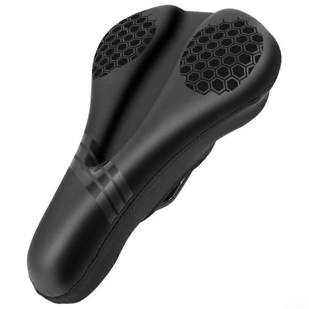 Bicycle saddle cushion with soft padding and nonslip design for a secure seat.