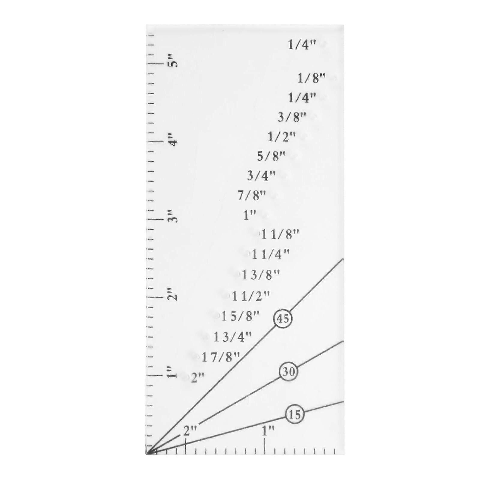 Quilt seam guide ruler with 45° trimming line, quilling tool sets for 1/8 to 2 inch straight lines