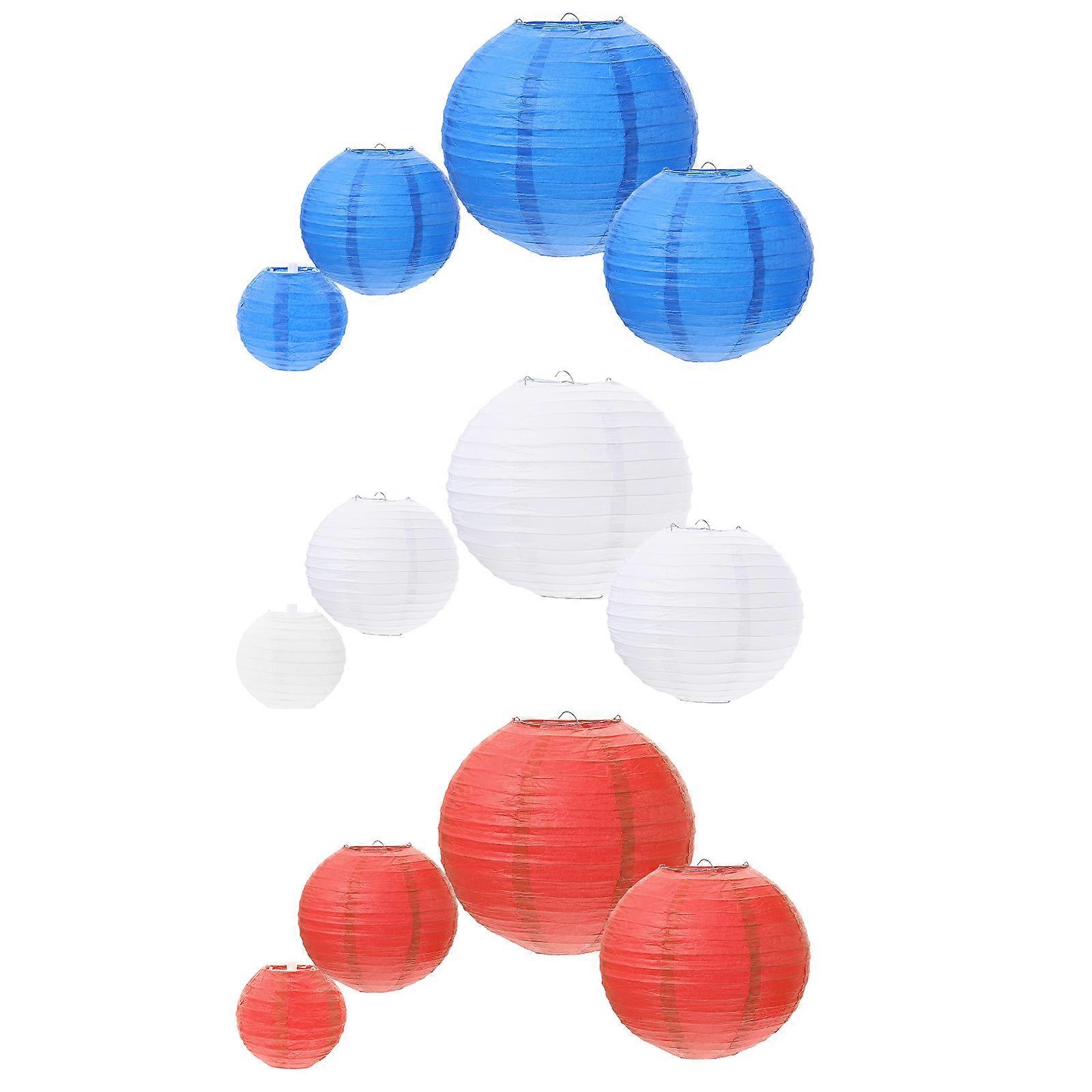 12pcs Round Foldable Colorful Paper Lanterns for Festive Holidays