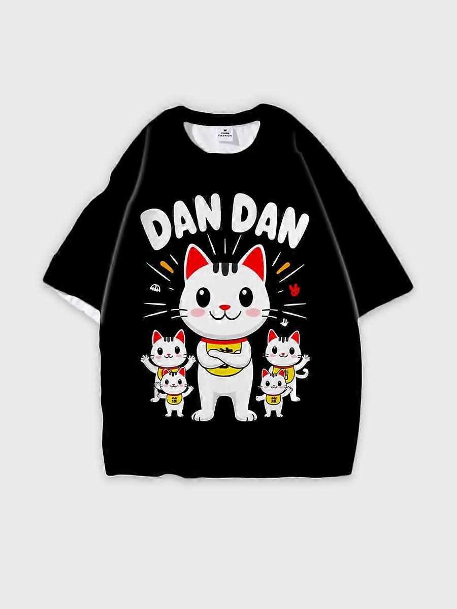 T-shirt round neck Pattern loose short sleeve P3320