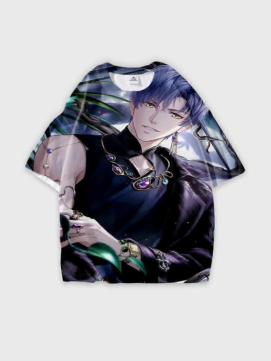 T-shirt round neck Role Pattern loose short sleeve E3675