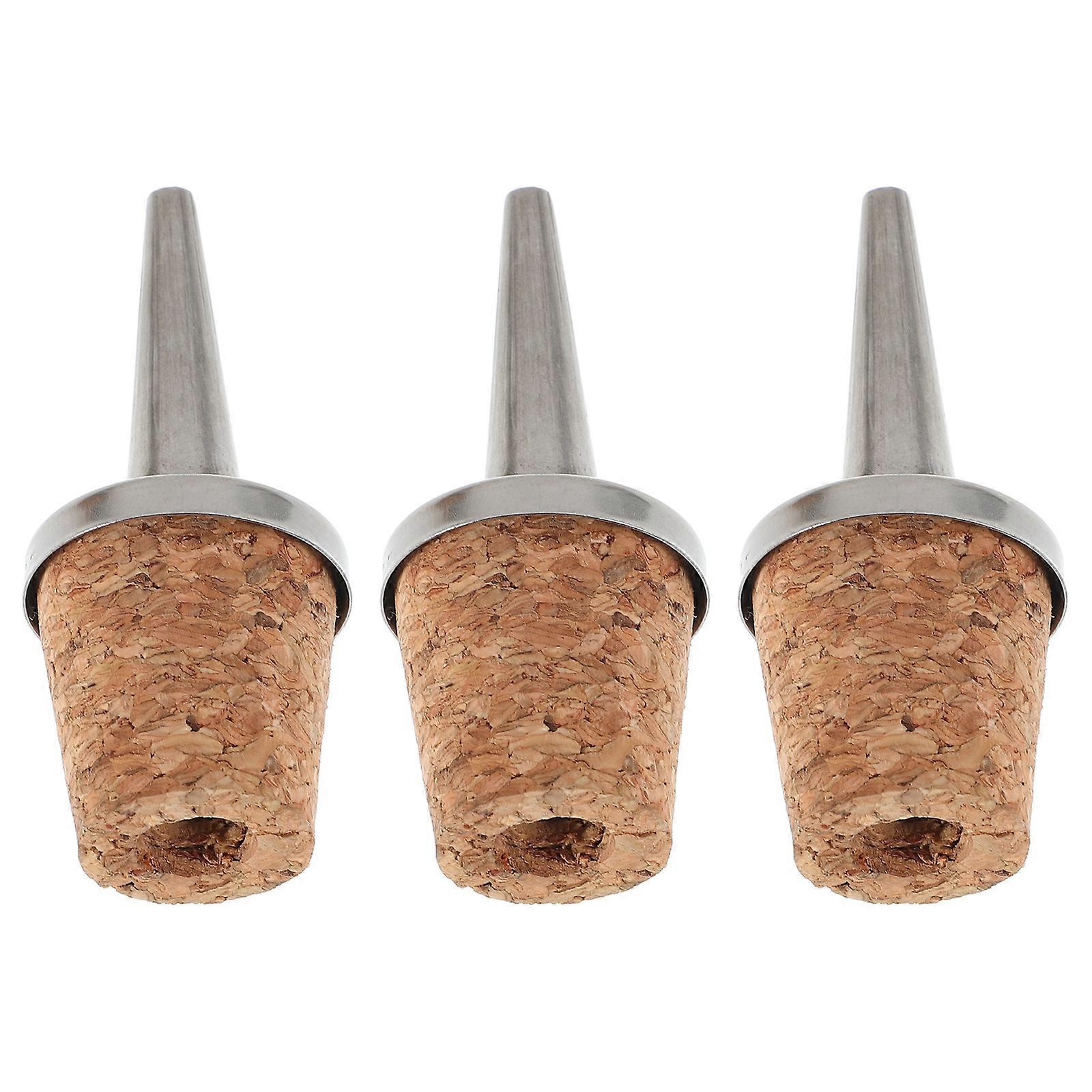Stainless Steel and Wood Pourers with Stopper for Accurate Mixing and Stylish Presentation 3pcs
